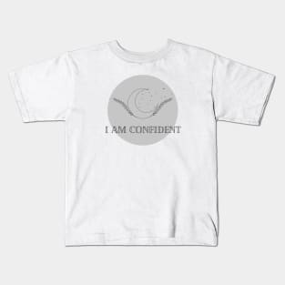 Affirmation Collection - I Am Confident (Gray) Kids T-Shirt